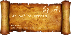 Szilvási Arnold névjegykártya