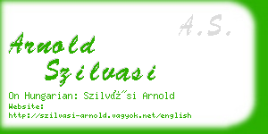 arnold szilvasi business card